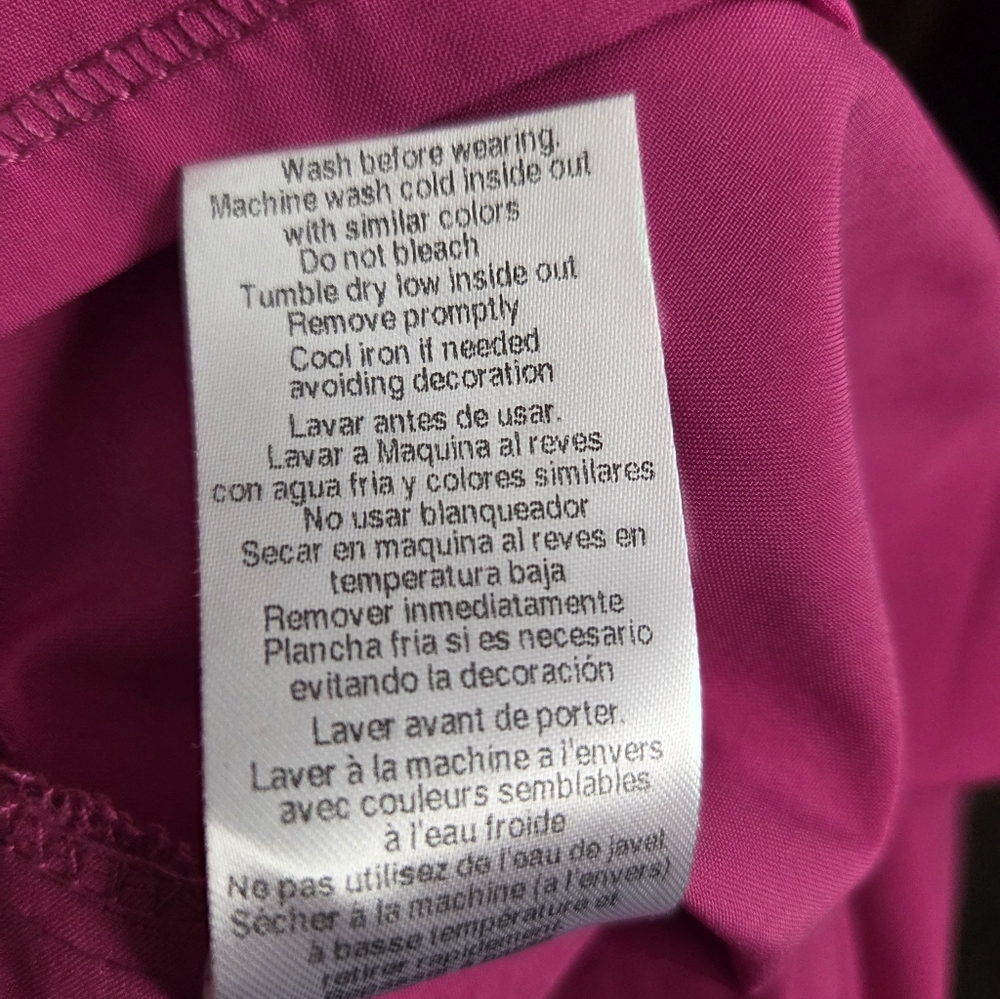 Cherokee Infinity Women's Medical Scrub Top in Bright Pink/Magenta - Picture 12 of 12
